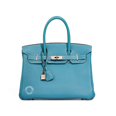 Hermès Birkin 30cm Blue Jean Togo PHW - Preloved