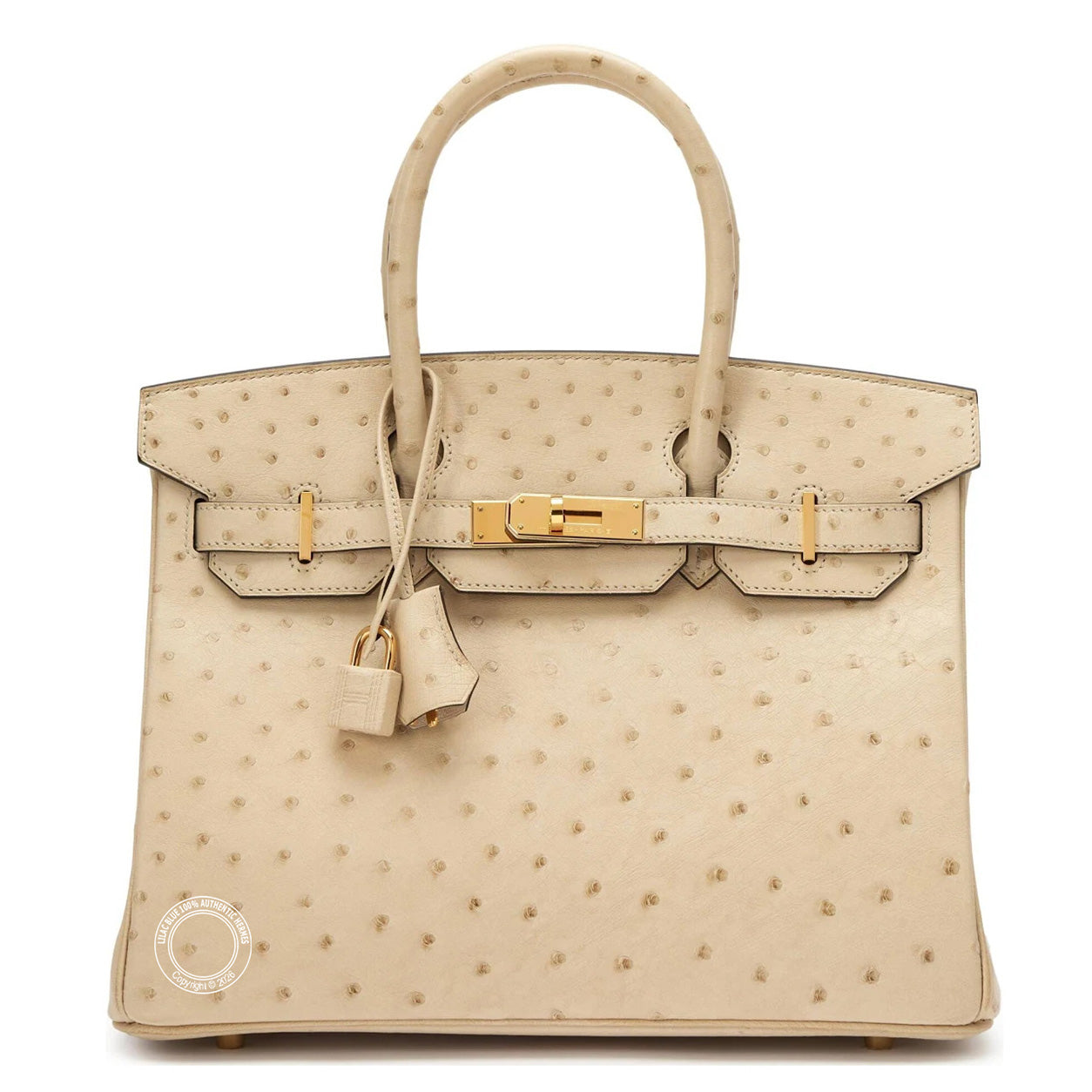 Hermès Birkin 30cm Parchemin Ostrich GHW - Preloved