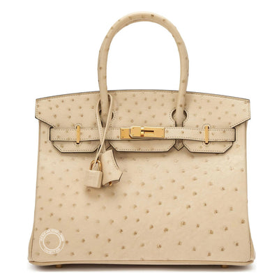 Hermès Birkin 30cm Parchemin Ostrich GHW - Preloved