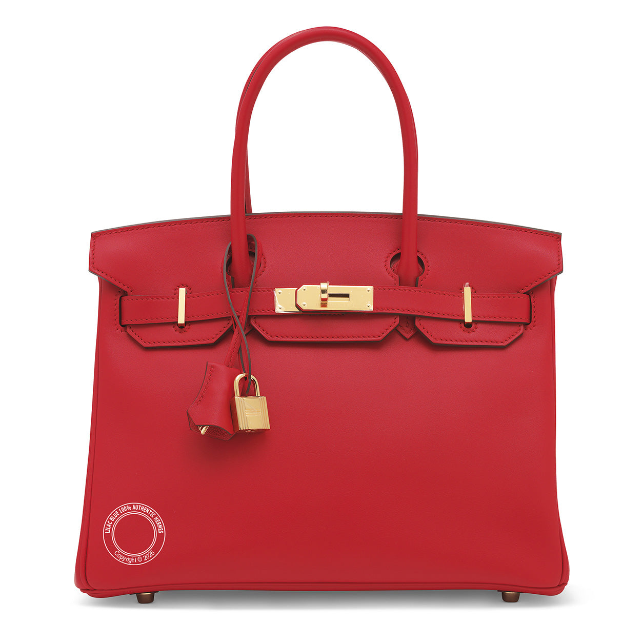 30cm Rouge de Coeur Birkin in Jonathan leather with gold hardware