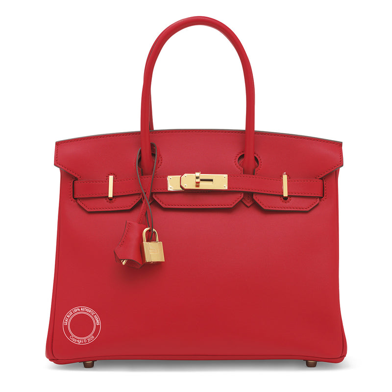 30cm Rouge de Coeur Birkin in Jonathan leather with gold hardware