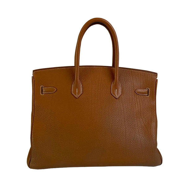 Hermès Birkin 35cm Gold Fjord PHW - Preloved