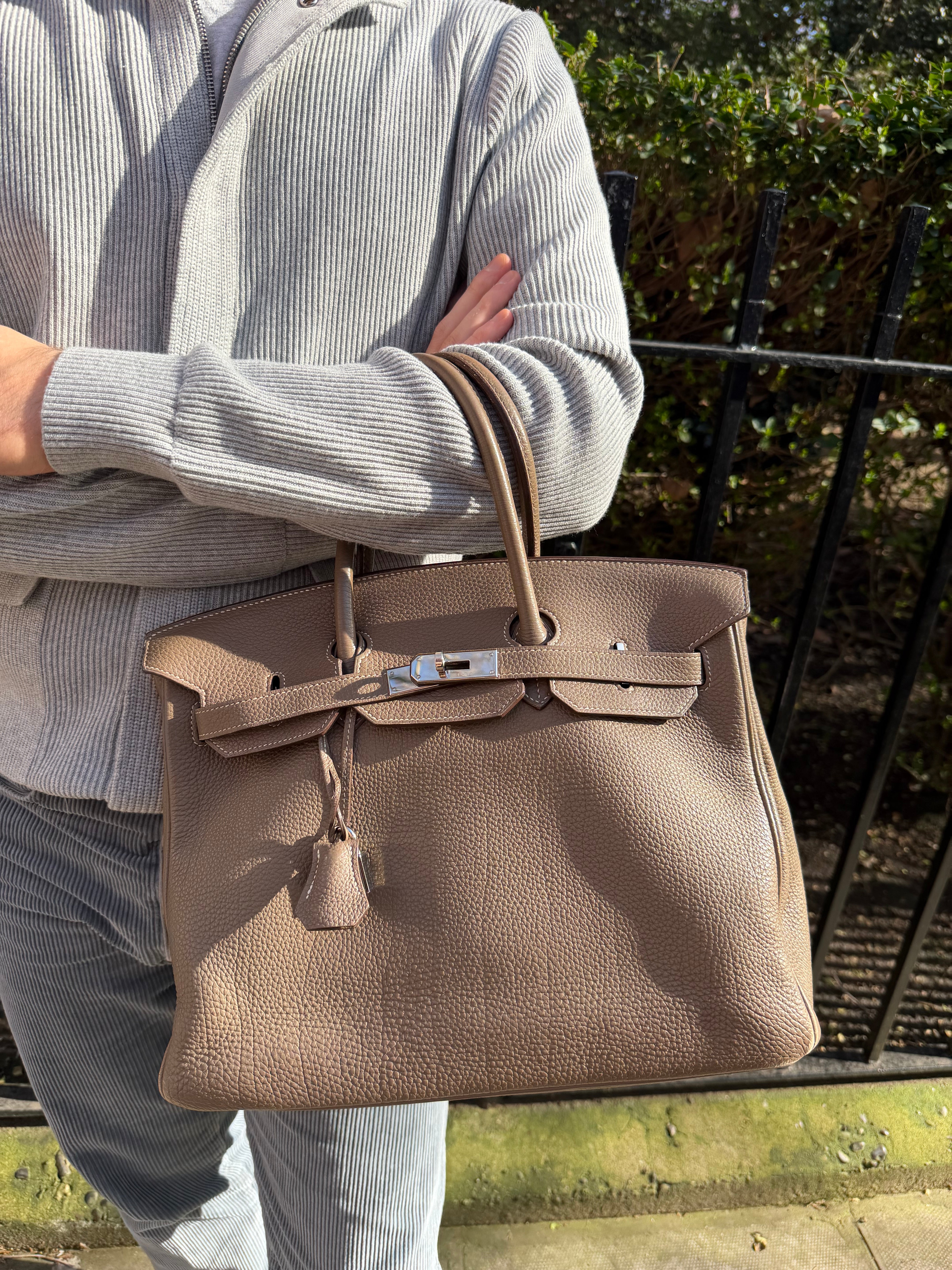 Hermès Birkin 35cm Etoupe Togo PHW - Preloved