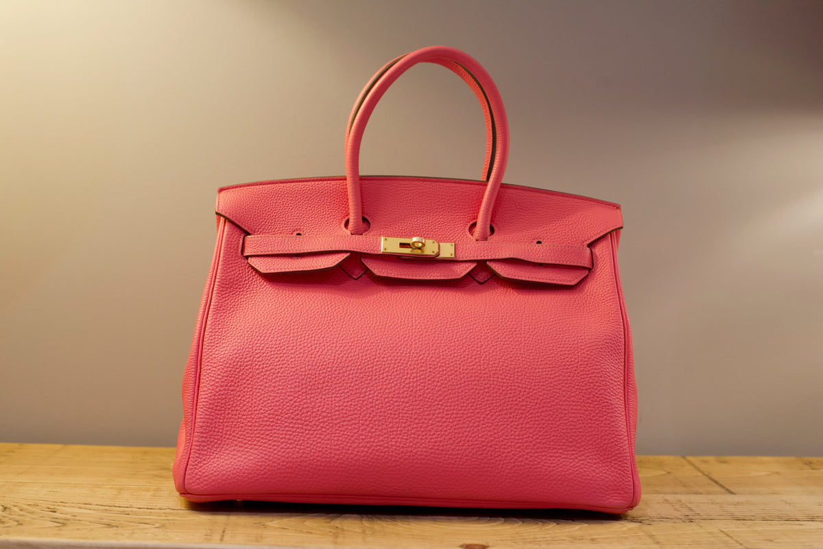 Hermès Birkin 35cm Rose Lipstick Togo with gold hardware, front view