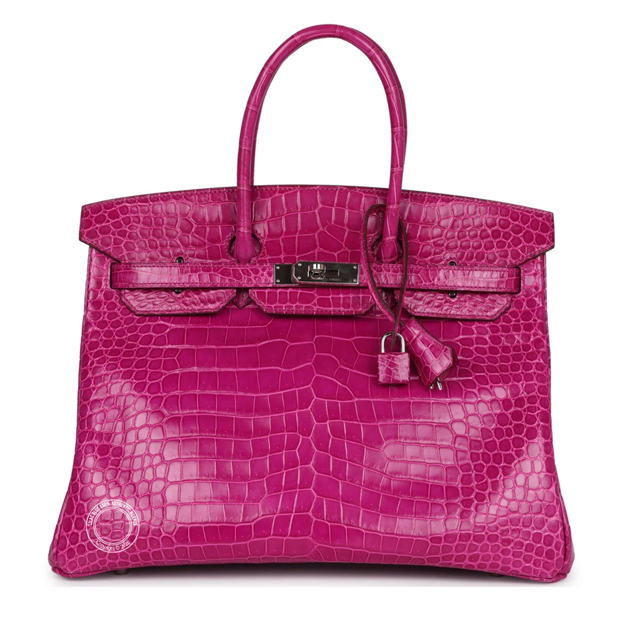 Hermès Birkin 35cm Rose Scheherazade Shiny Croc PHW