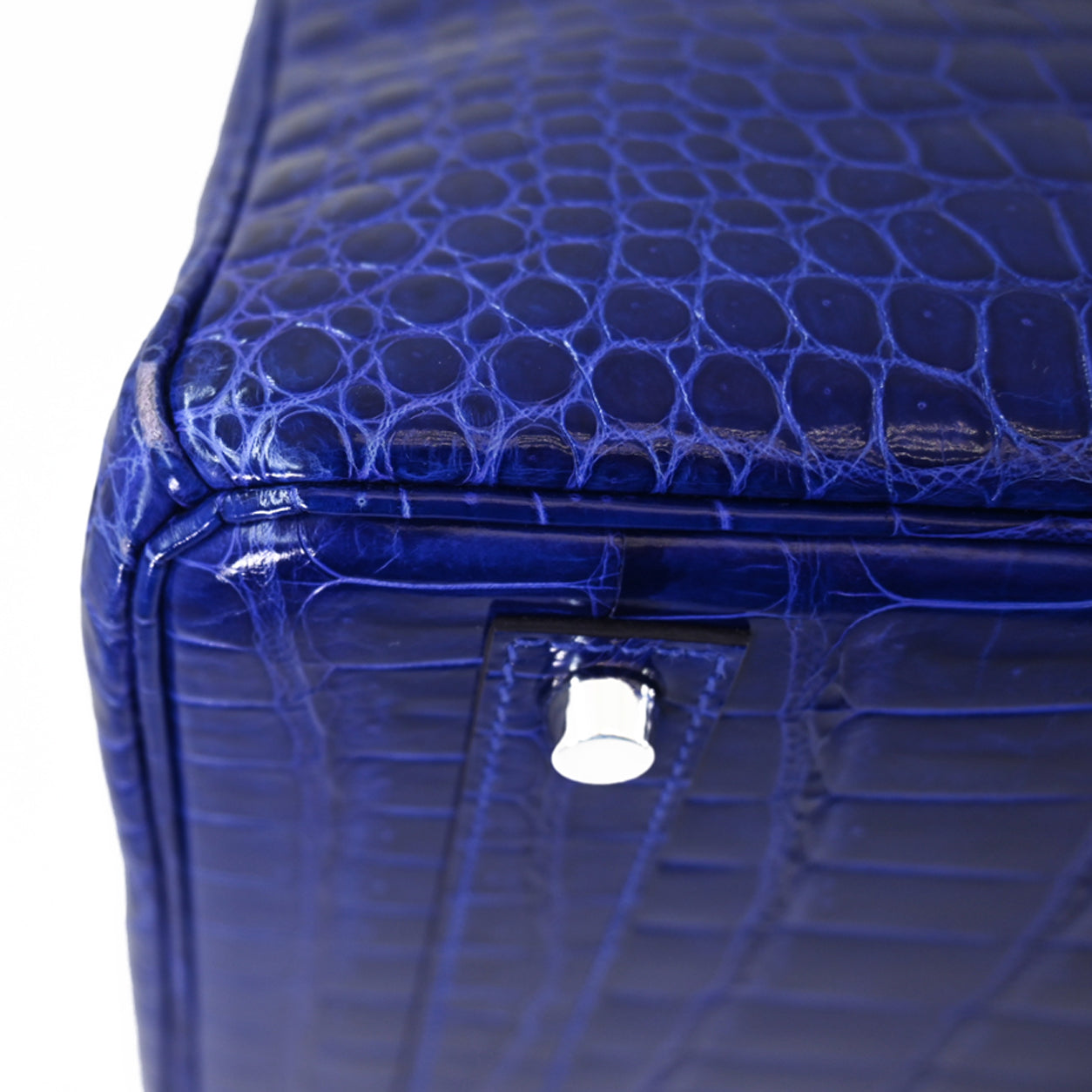 Hermès Birkin 40cm Bleu Electrique Shiny Croc PHW - Preloved