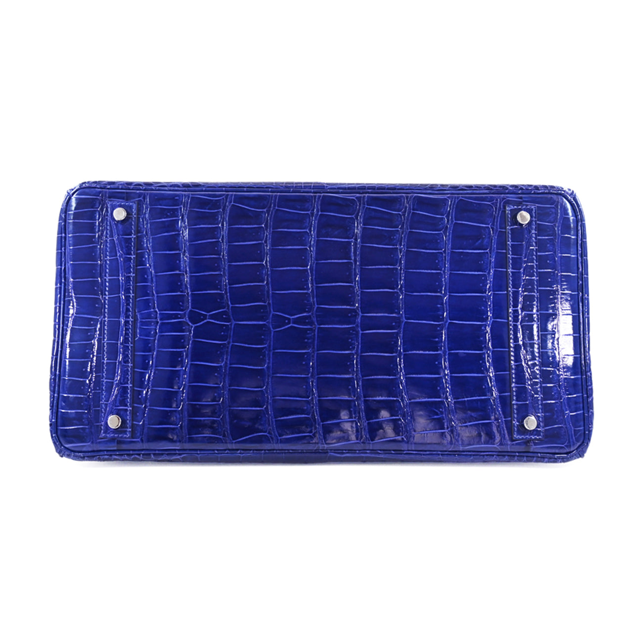 Hermès Birkin 40cm Bleu Electrique Shiny Croc PHW - Preloved