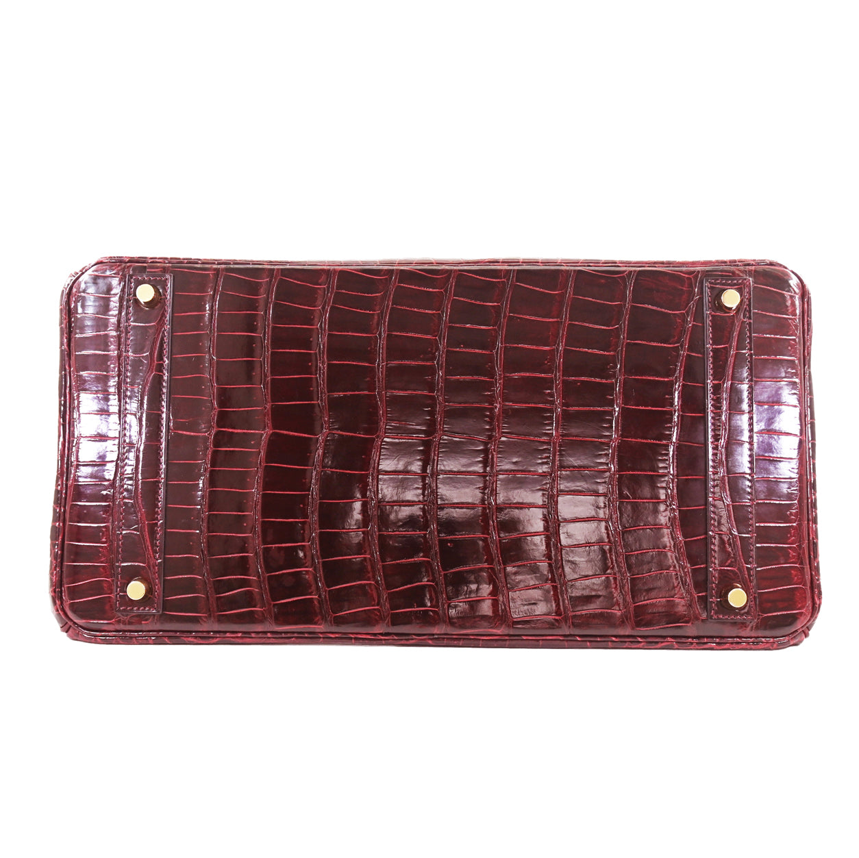 Hermès Birkin 40cm Bordeaux  Shiny Croc GHW - Preloved