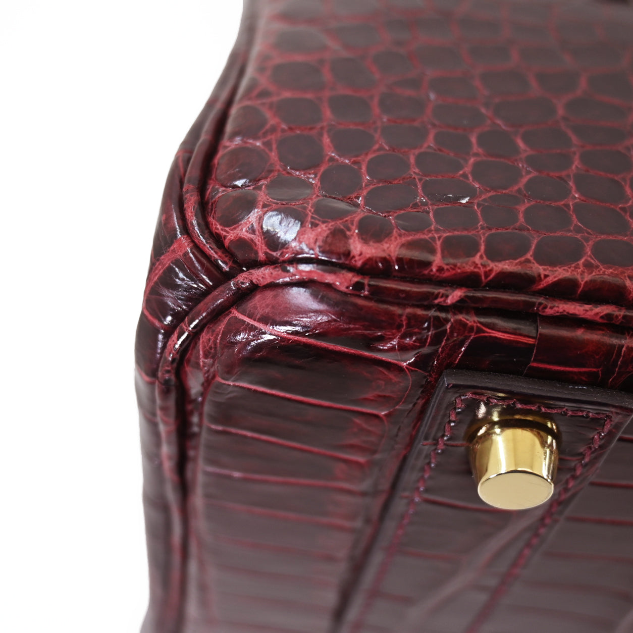 Hermès Birkin 40cm Bordeaux  Shiny Croc GHW - Preloved