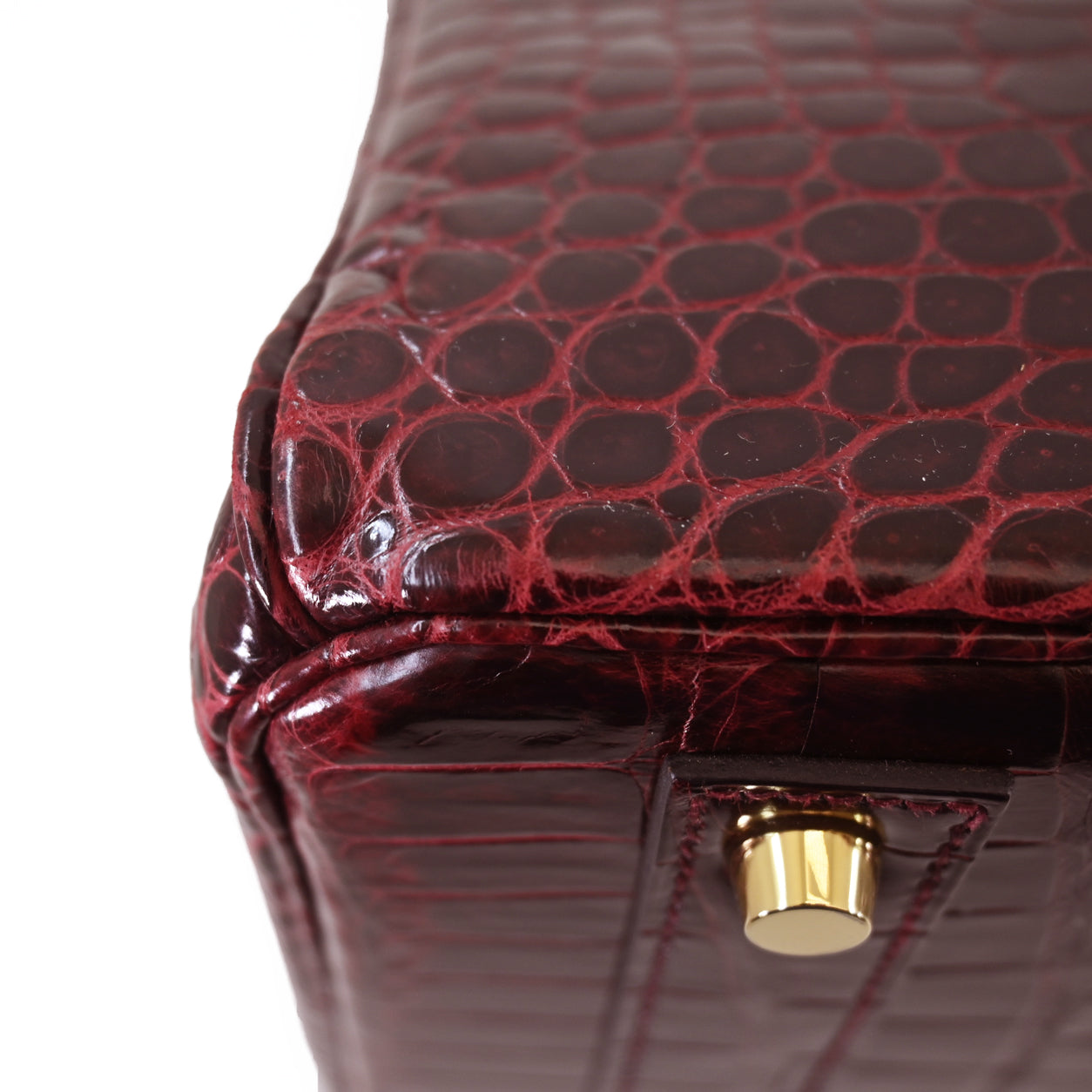 Hermès Birkin 40cm Bordeaux  Shiny Croc GHW - Preloved