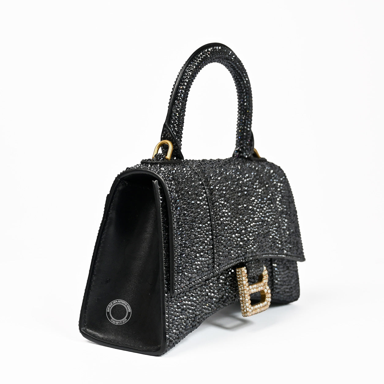 Balenciaga Hourglass XS Black Box with Swarovski Crystals