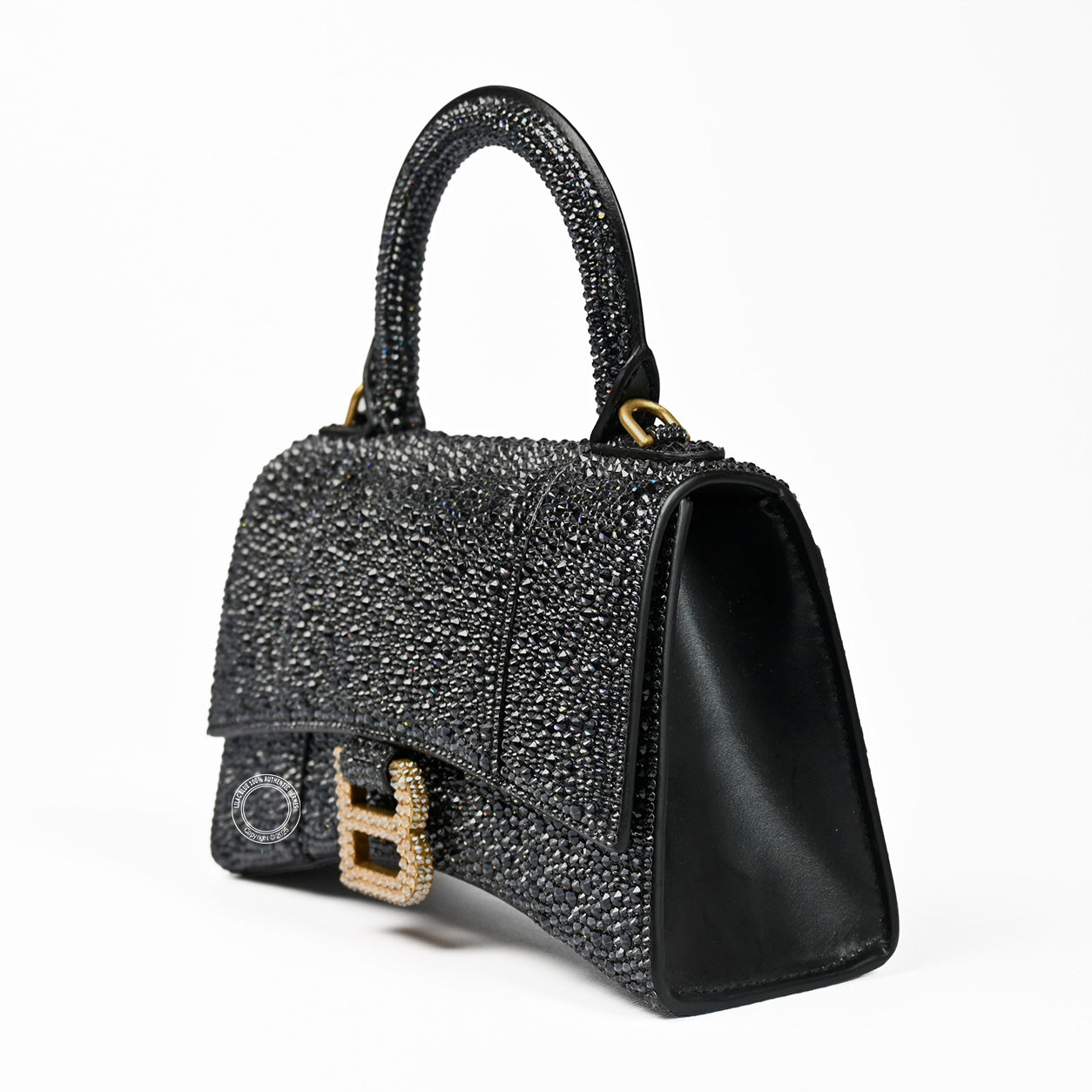 Balenciaga Hourglass XS Black Box with Swarovski Crystals