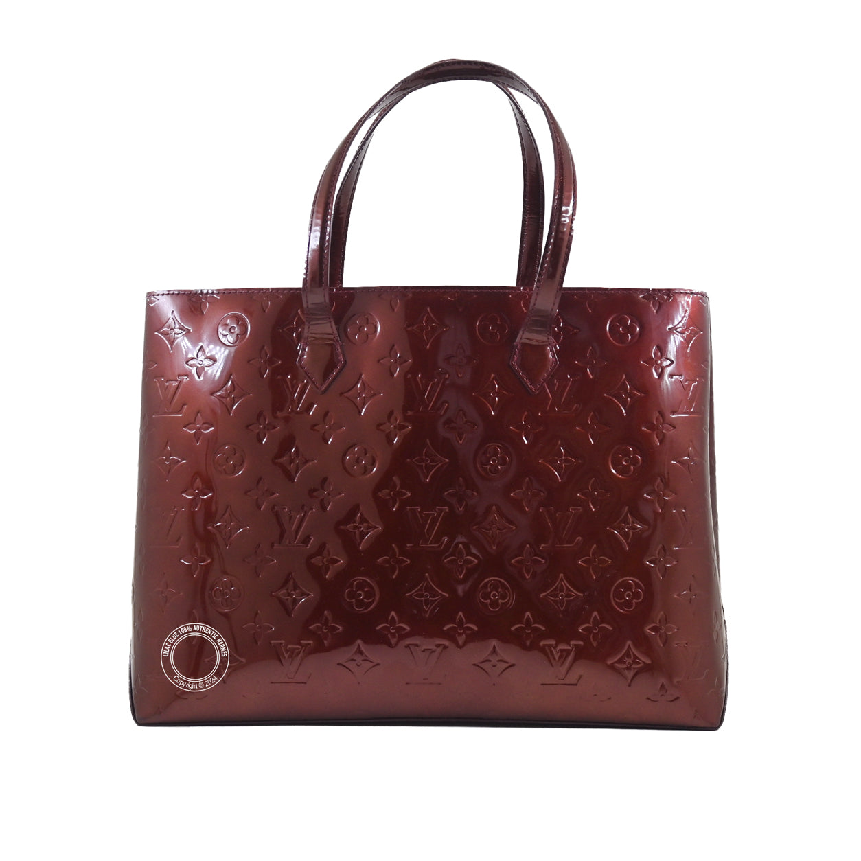 Louis Vuitton Wilshire Tote MM Burgundy Miroir Vernis GHW - Preloved