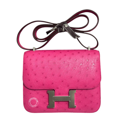 Hermès Constance 18cm Rose Tyrien Ostrich PHW