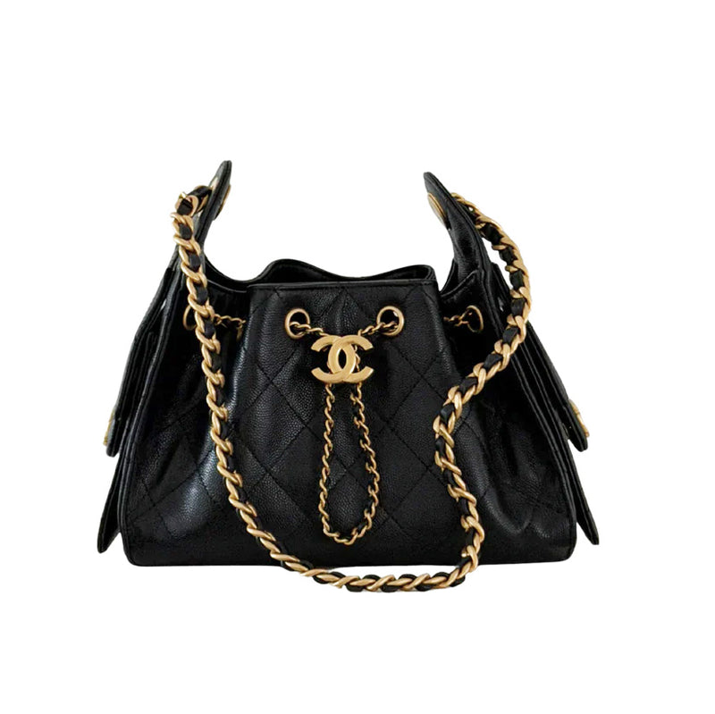 Chanel 25 Mini Black Grained Lambskin GHW