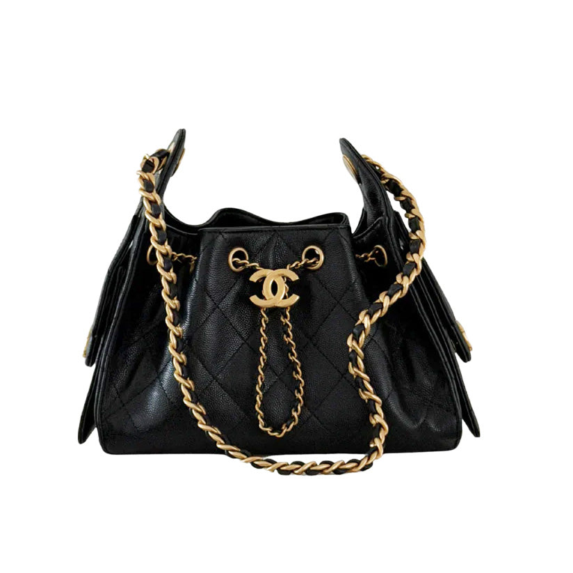 Chanel 25 Mini Black Grained Lambskin GHW