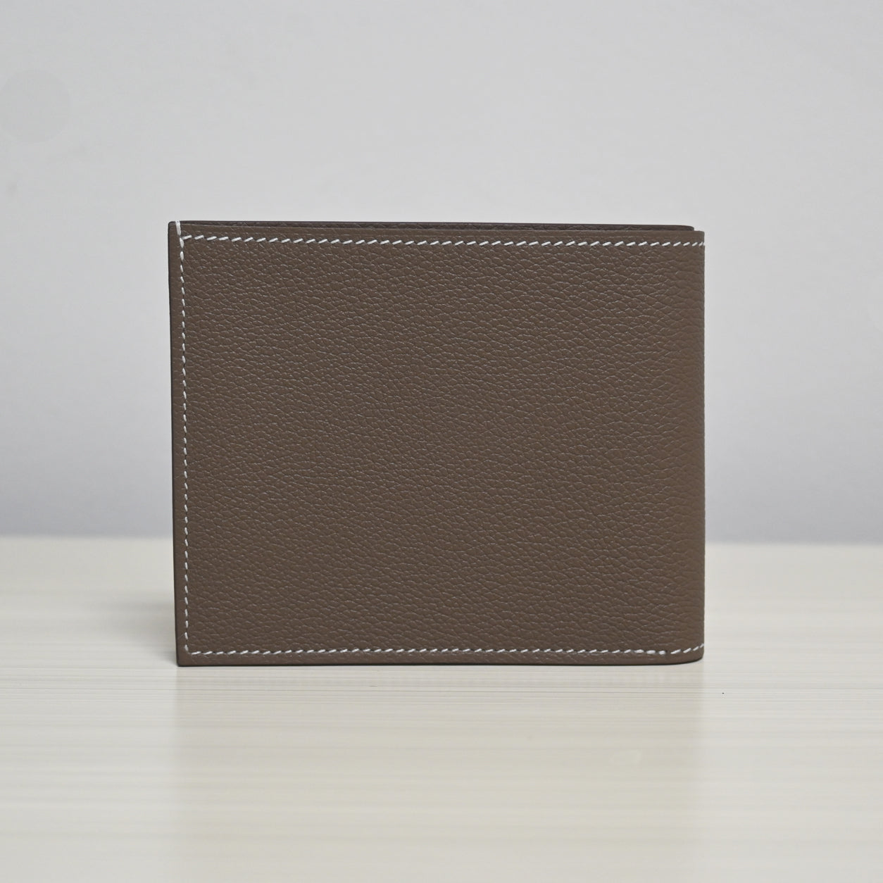 Hermes Citizen Twill Compact Card Holder Etoupe Evercolor