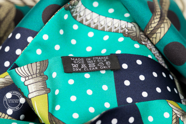 Hermès Maxi Twilly Clic Clac a Pois. Green - Preloved