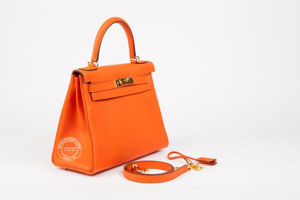 Hermès Kelly 28cm Feu Clemence GHW