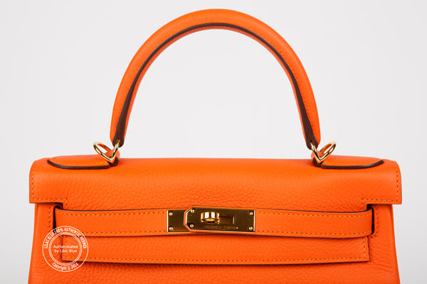 Hermès Kelly 28cm Feu Clemence GHW