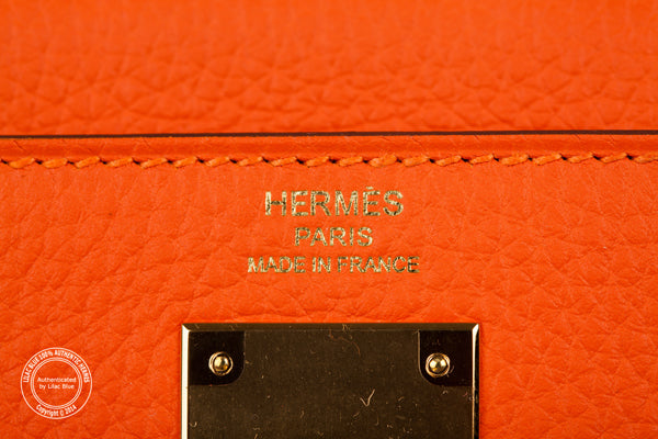 Hermès Kelly 28cm Feu Clemence GHW