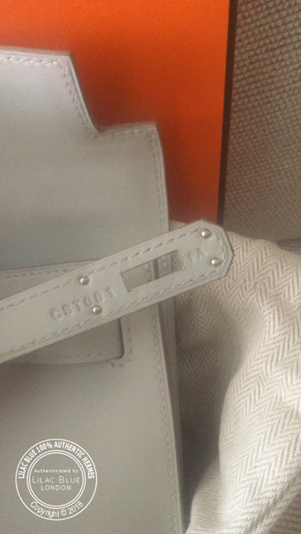 Hermès Kelly 31cm Gris Perle Cut Pochette Swift PHW