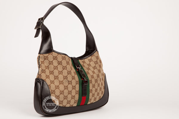 Gucci Jackie O Mini Hobo Bag Canvas & Brown Leather - Preloved