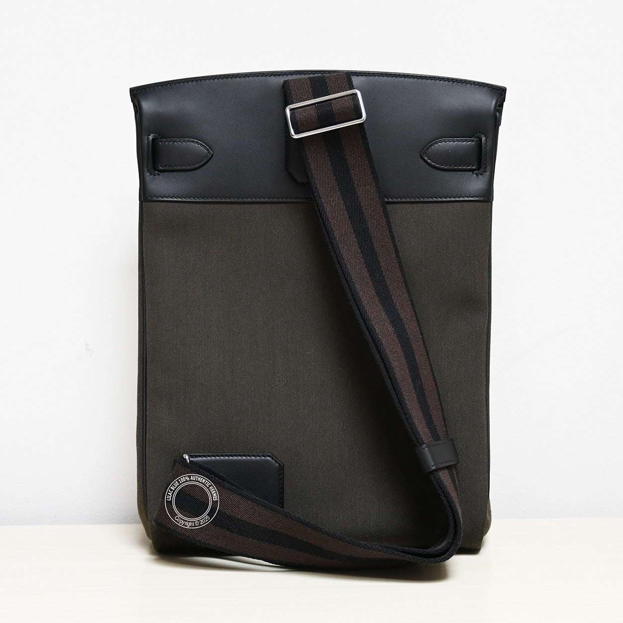 Hermes Hac A Dos 36cm Black Swift & Canvas PHW
