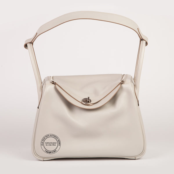 Hermes Lindy 30cm Gris Perle Evercolor PHW