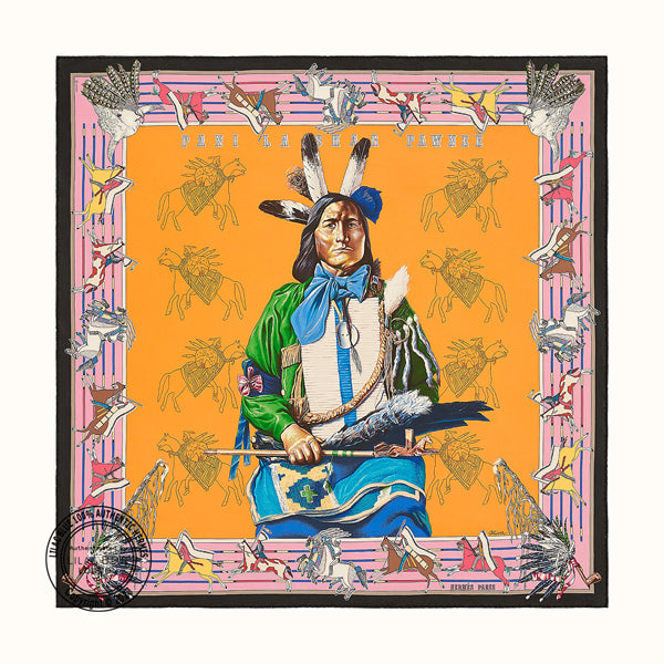 Hermès Scarf 90cm Pani La Shar Pawnee Wash