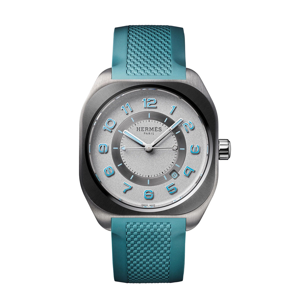 Hermès H08 Titanium with Bleu St Cyr Strap