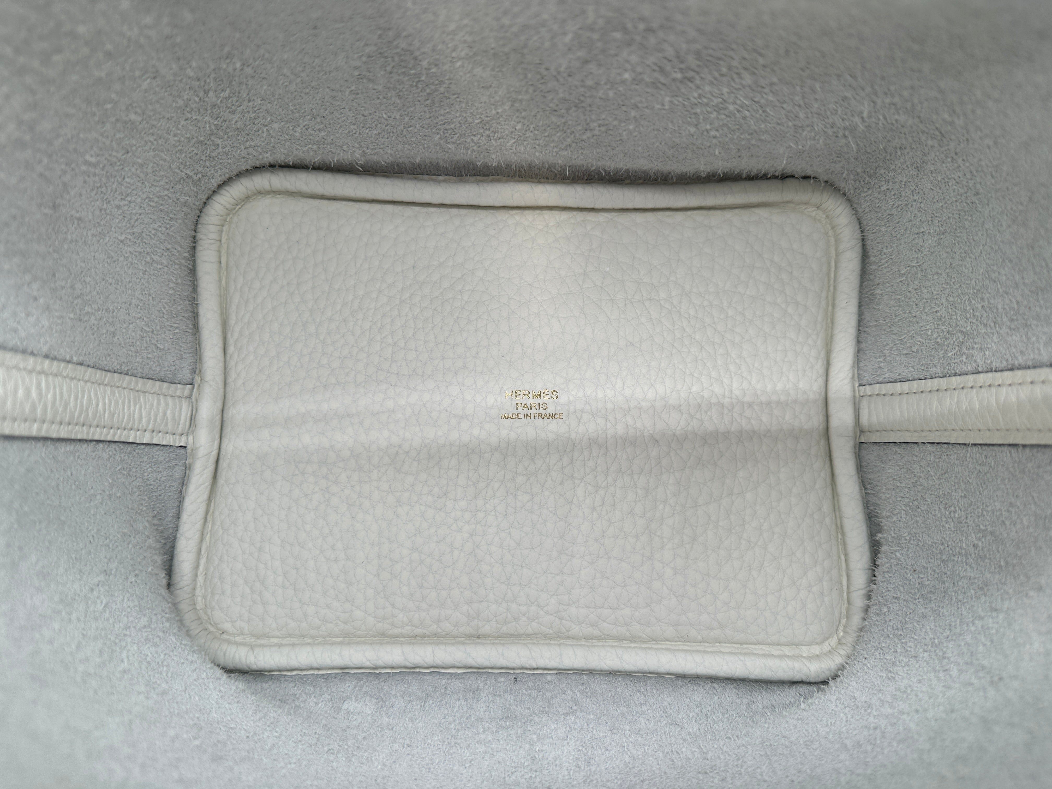 Hermès Picotin 18 New White Tourillion Clemence Gold Hardware