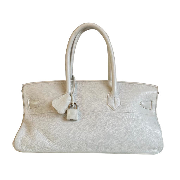 Hermès Birkin 42cm White JPG Shoulder Clemence PHW - Preloved