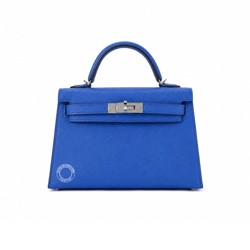 Hermès Kelly 20cm Bleu Zellige Epsom PHW