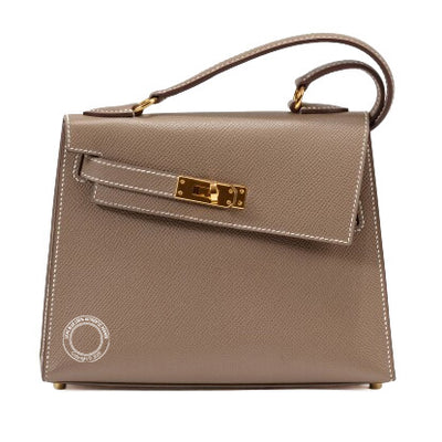 Hermès Kelly en Désordre 20cm Etoupe Epsom GHW