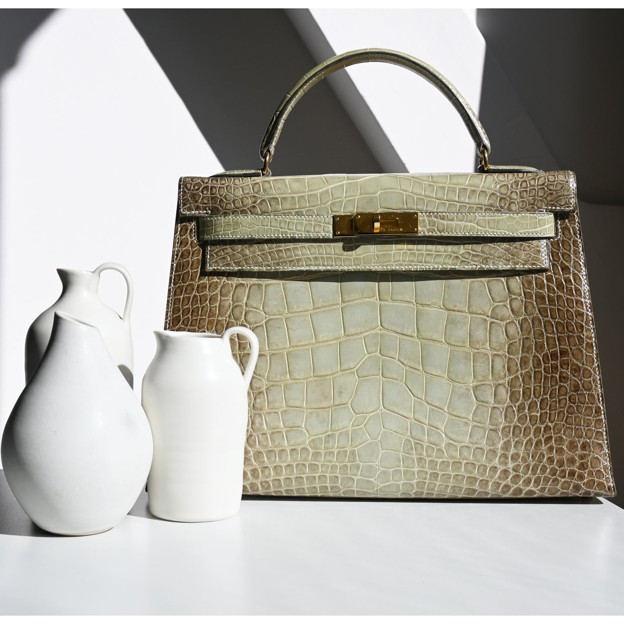 Hermes Kelly 32cm Vert Celadon Himalaya GHW - Vintage