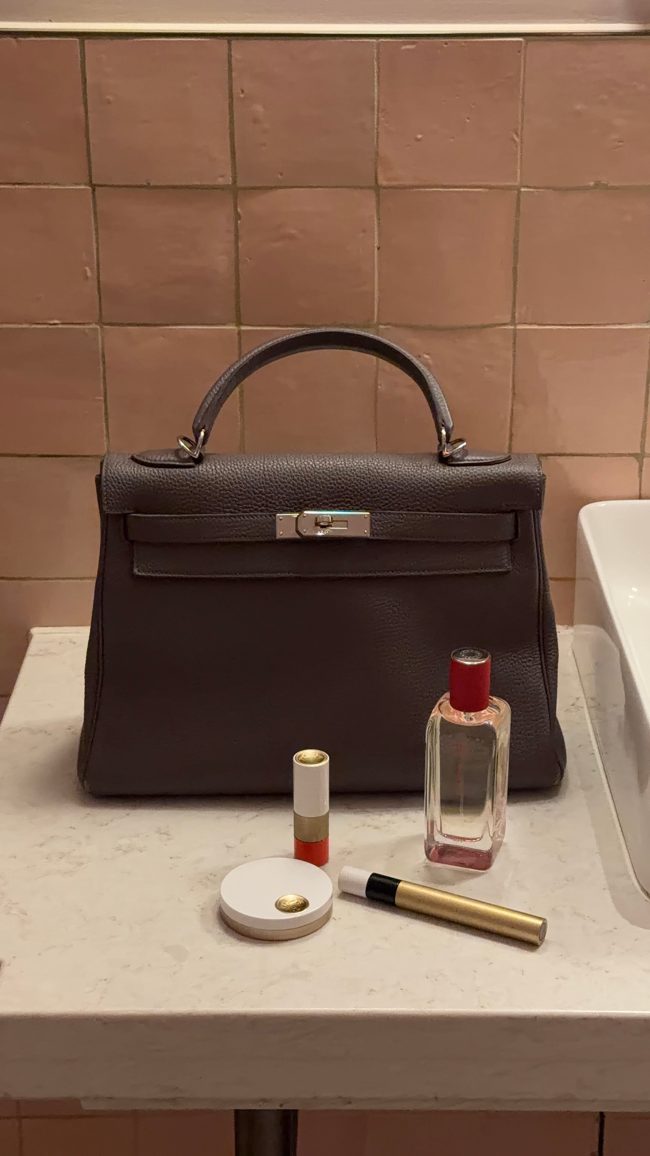 Hermes Kelly 32cm Etain Togo PHW - Preloved