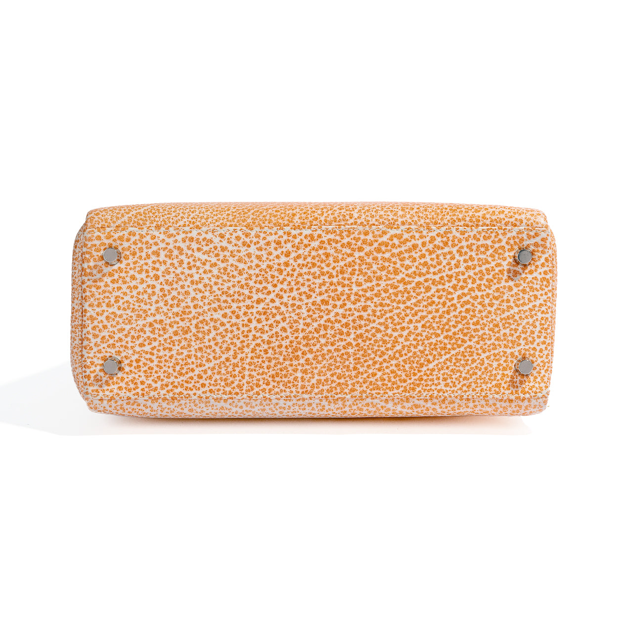 Hermès Kelly 28cm Orange Buffalo Dalmatian PHW - Preloved