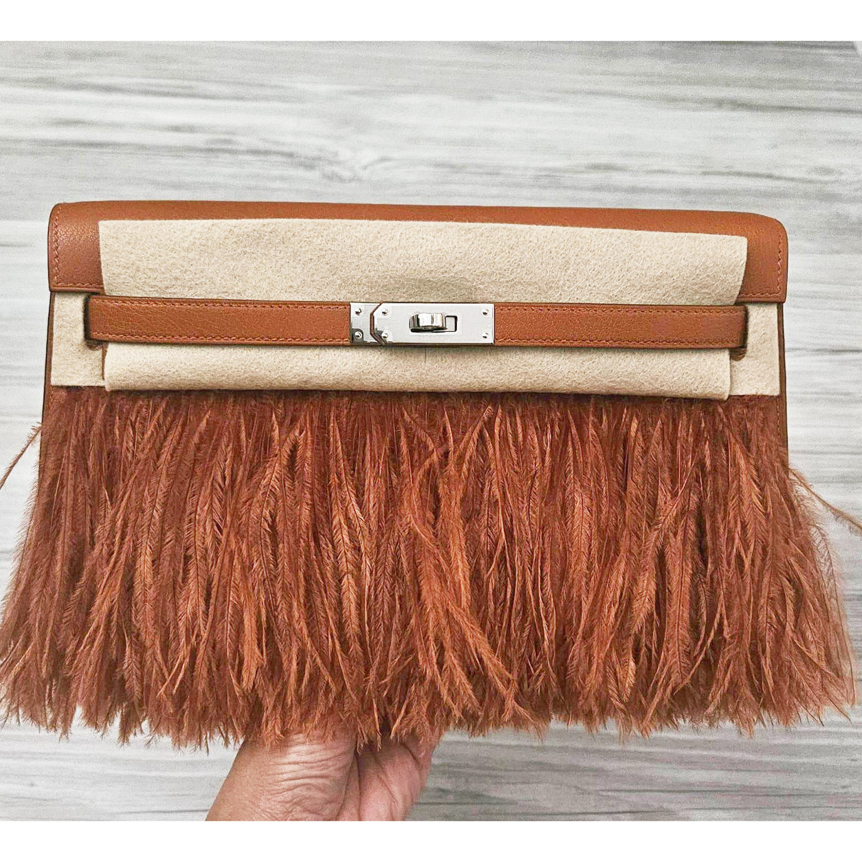Hermès Kelly 28cm Elan Folie Pain d'Epice Chevre PHW
