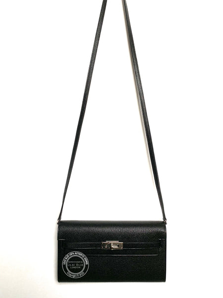 Hermès Kelly Wallet to Go Black Chevre PHW