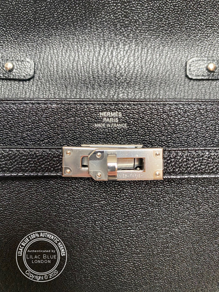 Hermès Kelly Wallet to Go Black Chevre PHW