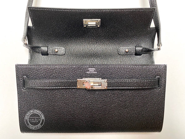 Hermès Kelly Wallet to Go Black Chevre PHW