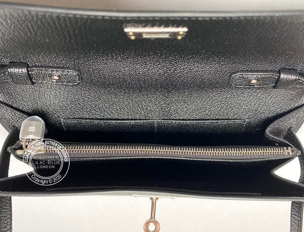 Hermès Kelly Wallet to Go Black Chevre PHW