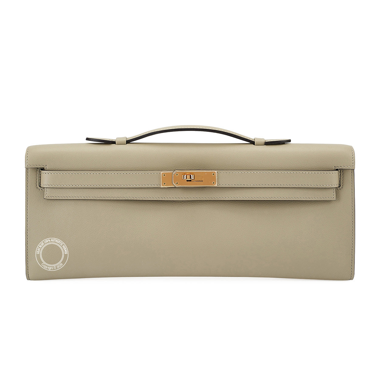 Sauge Kelly Cut in Swift leather and gold hardware
