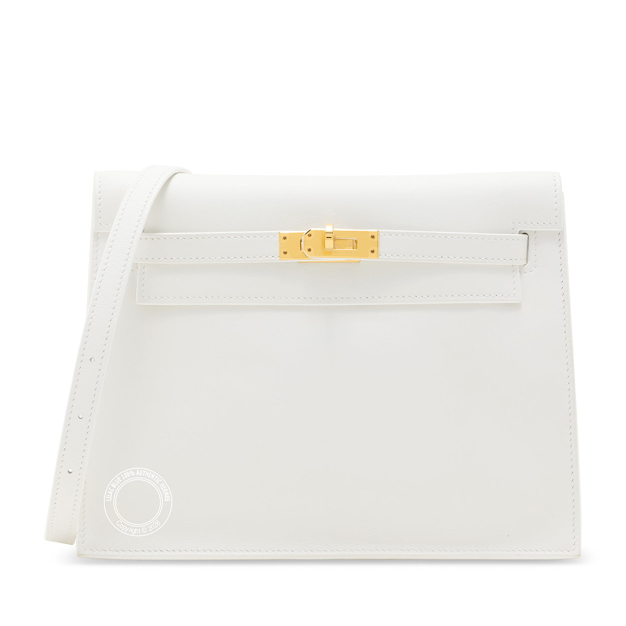 Hermès Kelly Danse 22cm New White Swift GHW