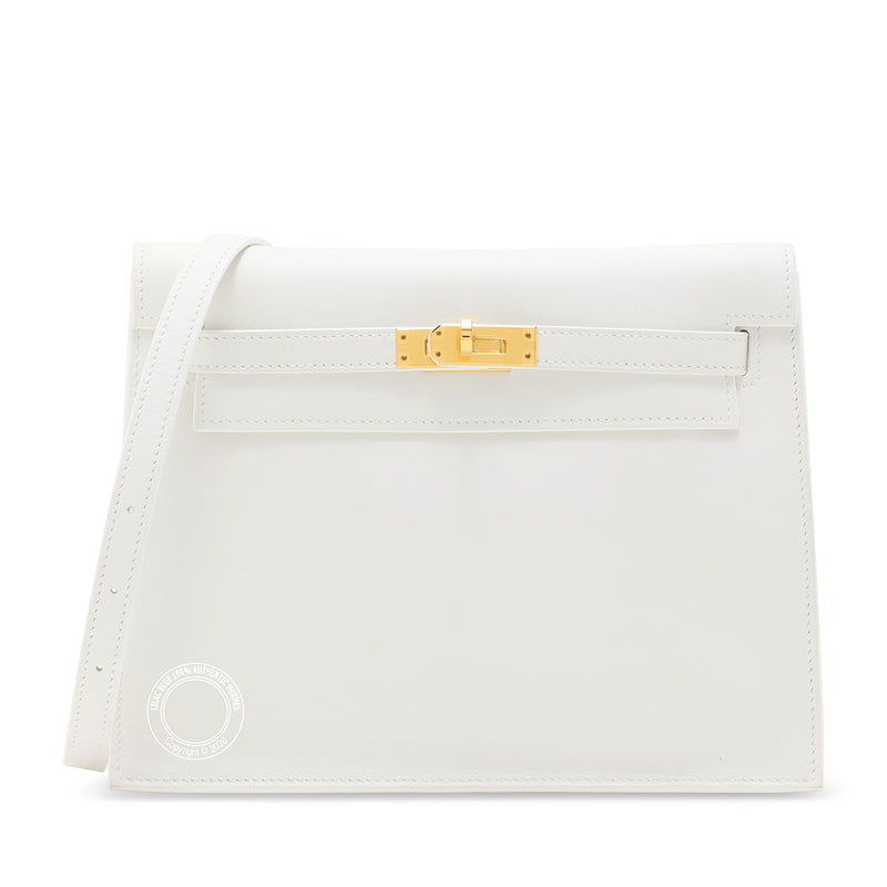 Hermès Kelly Danse 22cm New White Swift GHW
