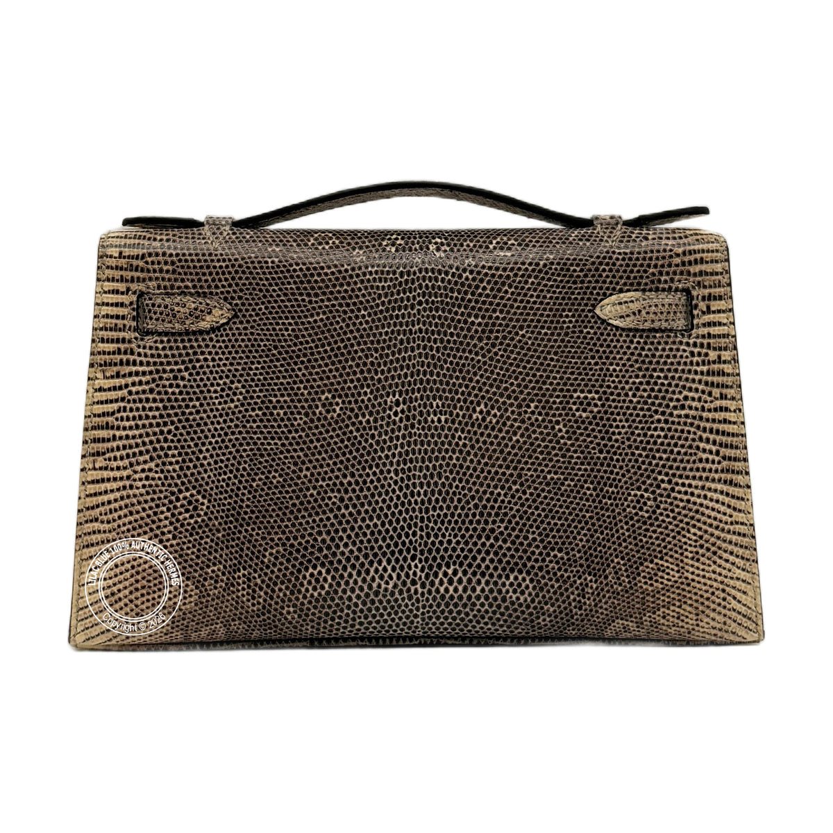 Hermès Kelly 22cm Ombre Pochette Lizard PHW