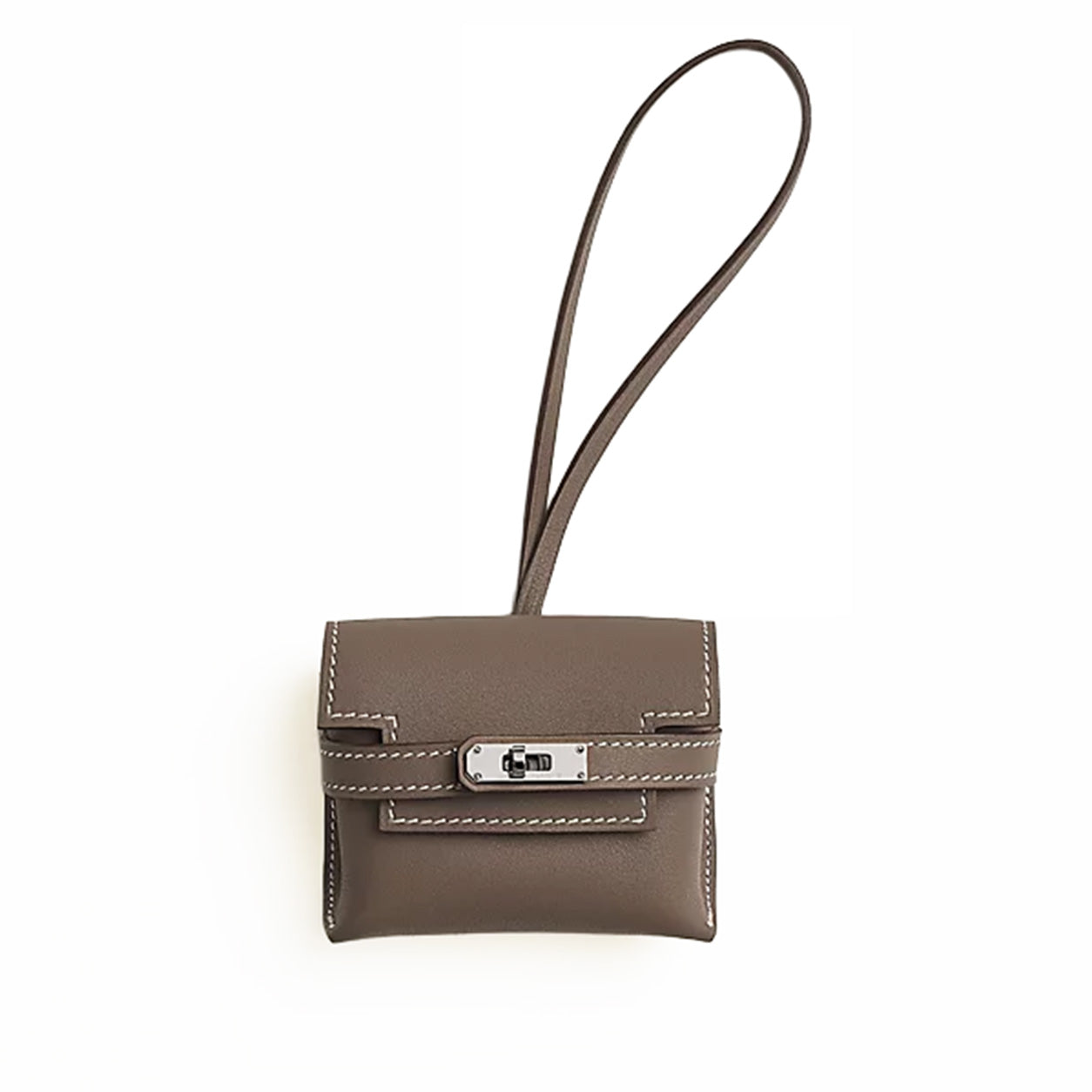Hermès Kellyfestival Charm.  Etoupe Swift PHW