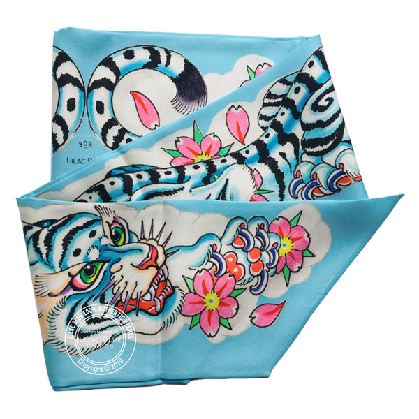 Dragon Tiger Maxi Twilly - Light Blue