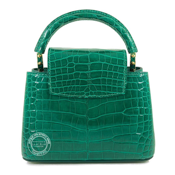 Louis Vuitton Capucines Mini Emeraud Shiny Croc GHW